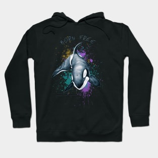 Orca Whale Born Free Keiko Art Hoodie